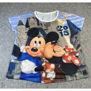 Disney Parks All Over Print Mickey Minnie Sleepwear Top Womens Sz XXXL 2015